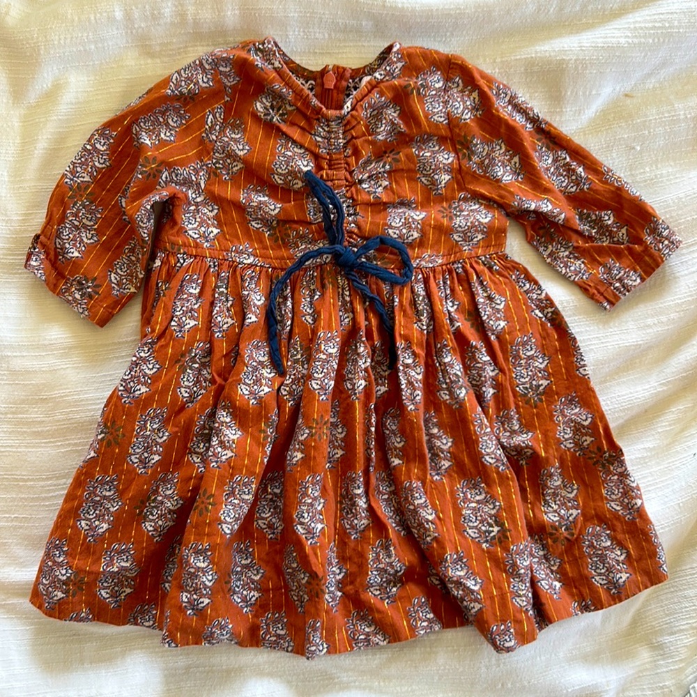 Pink chicken 6/12 month floral dress. Used good condition, some light fading
